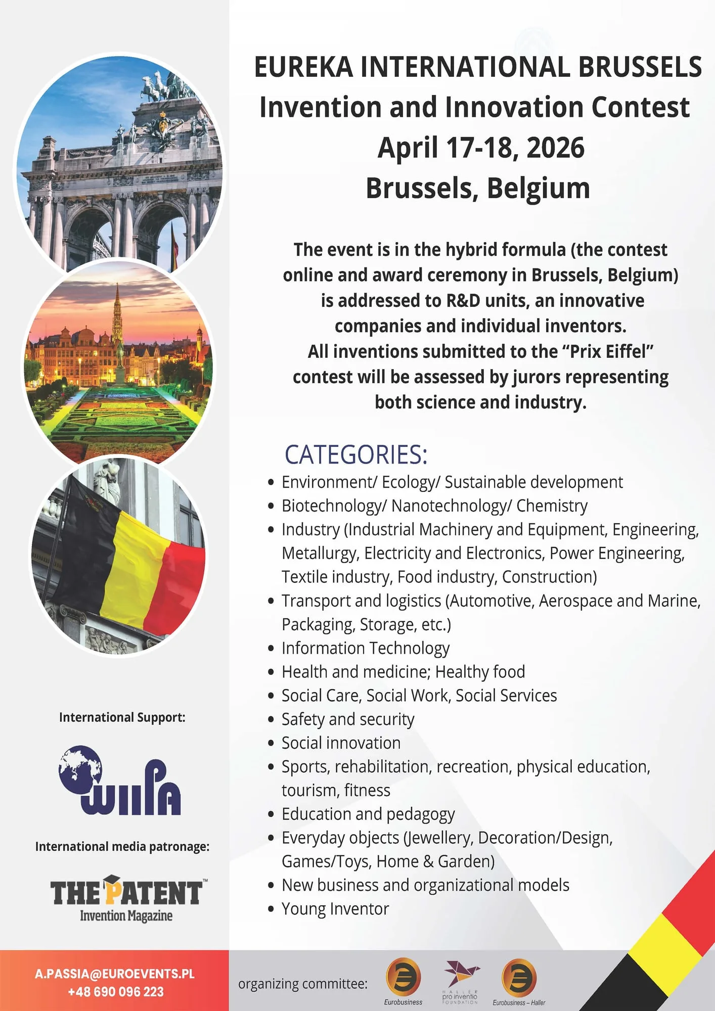 EUREKA International Brussels Invention and Innovation Contest 2026