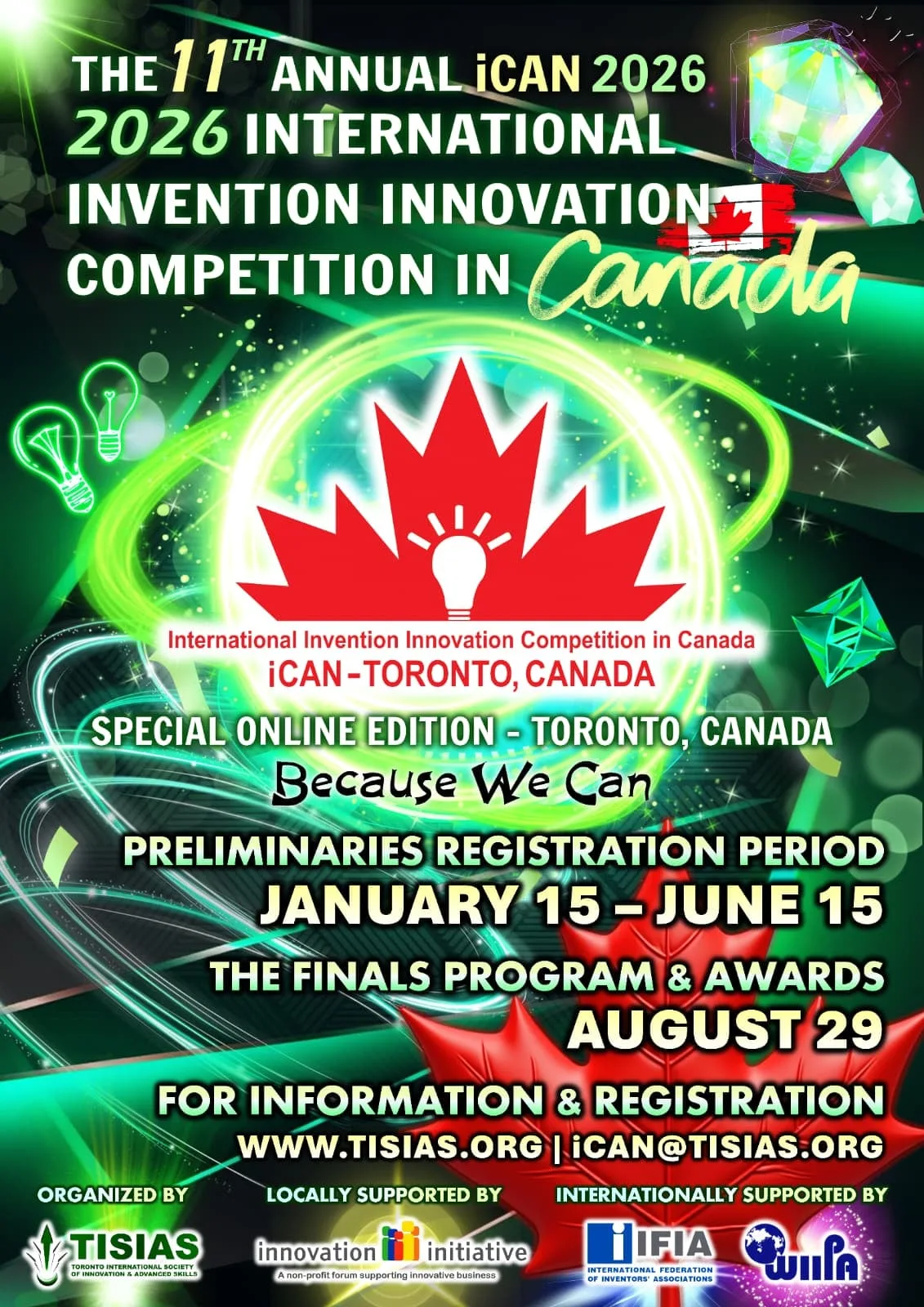 The 11th International Invention Innovation Competition in Canada (iCAN 2026)